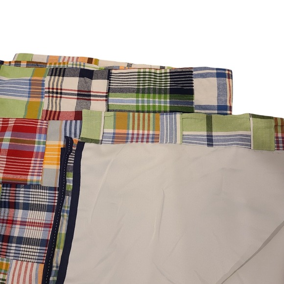2 Pottery Barn Kids Madras Patchwork Plaid Blackout Curtain Panels 45"x 84" EUC - Picture 4 of 6
